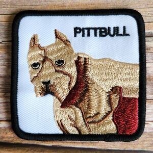 Pitbull Dog Dangerous Dogs Retro STYLE 90s Sew On Embroidered Patch